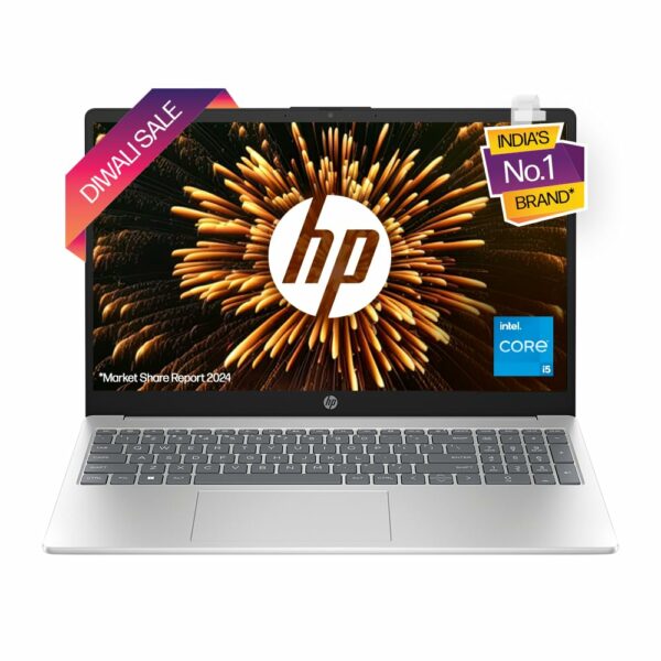 HP Laptop 15,12th Gen Intel Core i5-1235U,15.6 inch(39.6 cm),FHD,Anti-Glare, 16GB DDR4,512 GB SSD,Windows 11,MSO,Dual Speakers,1.59 kg,Natural Silver,15-fd0111TU