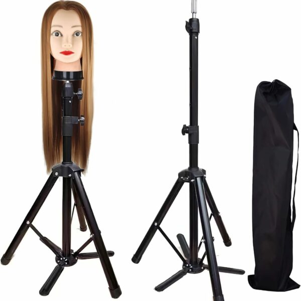 Hot Hairs Heavy Duty Adjustable Hair Dummy Wig Head Stand Holder for Cosmetology Hairdressing Training with Foot Pedal Manikin Head Stand