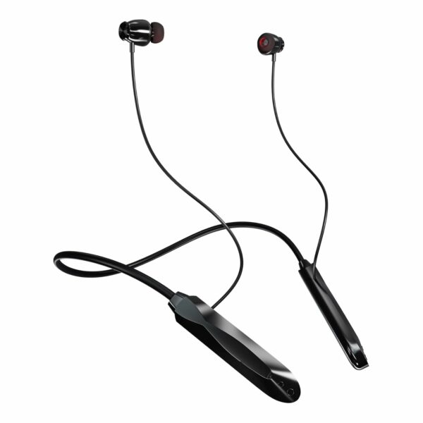 JGD Boom T2 Bluetooth 5.0 Neckband with Up to 25 Hours Playtime and Hi-Fi Stereo Sound in Ear Dual Pairing, Magnetic earpiece,Voice Assistant with Mic (Black)