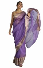 JYESHTA Women's Exquisite Soft Nylon Organza Jacquard Saree with Full Work, Exclusive Colors, and Unstitched Blouse - Perfect for Weddings, Parties, and Everyday Elegance