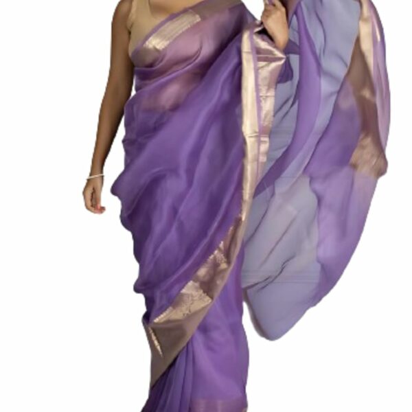 JYESHTA Women's Exquisite Soft Nylon Organza Jacquard Saree with Full Work, Exclusive Colors, and Unstitched Blouse - Perfect for Weddings, Parties, and Everyday Elegance