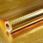 KATAYAMA 60 x 200 cm Golden Cube Design Aluminium foil Stickers Kitchen Wallpaper Wallpapers for Sticker Wall self Adhesive Oil Proof Waterproof Sheets Sheet Platform (15GOLDEN 3D 60x200)