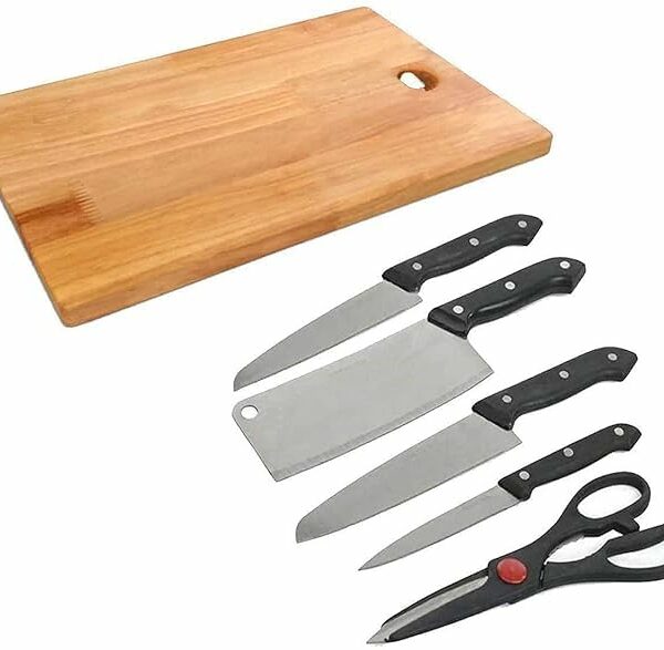 Kitchen Bloom Knife Set Dishwasher Safe, Sharp Stainless Steel Knife Set, Kitchen Knives Sets with Chopping Cutting Board