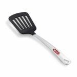 Kitchen Expert - Nylon Skimmer for Cooking | Spatula for Non Stick Pan | Suitable for Slotted Roti/Dosa/Omlet | Steel Handle | Nylon Turner/Palta | Set of 1