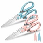 Kitchen Shears, 2-Pack Safe Food Scissors Heavy Duty, Ultra Sharp Premium Multi-Function Cooking Scissors, Meat Scissors with Comfortable Handle