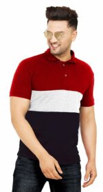 LEOTUDE Men T-Shirt || T-Shirt for Men || Plain T Shirt || Polo T-Shirt || T-Shirt (Polo Multicolor)