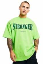 LEOTUDE Men's Oversized Cottonblend Round Neck Half Sleeve Drop Shoulder Regular Fit T-shirt