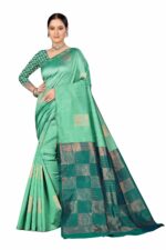 Leriya Fashion Women's Assam Kanchipuram Pure Banarasi Art Silk Saree with Unstitched Blouse Piece