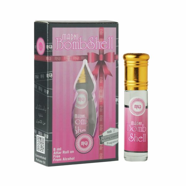 MADNI PERFUMES Bombshell Unisex Attar Roll On - 8ml | Exquisite Alcohol-Free Aromatic Fragrance Oil for Lasting Elegance and Charm