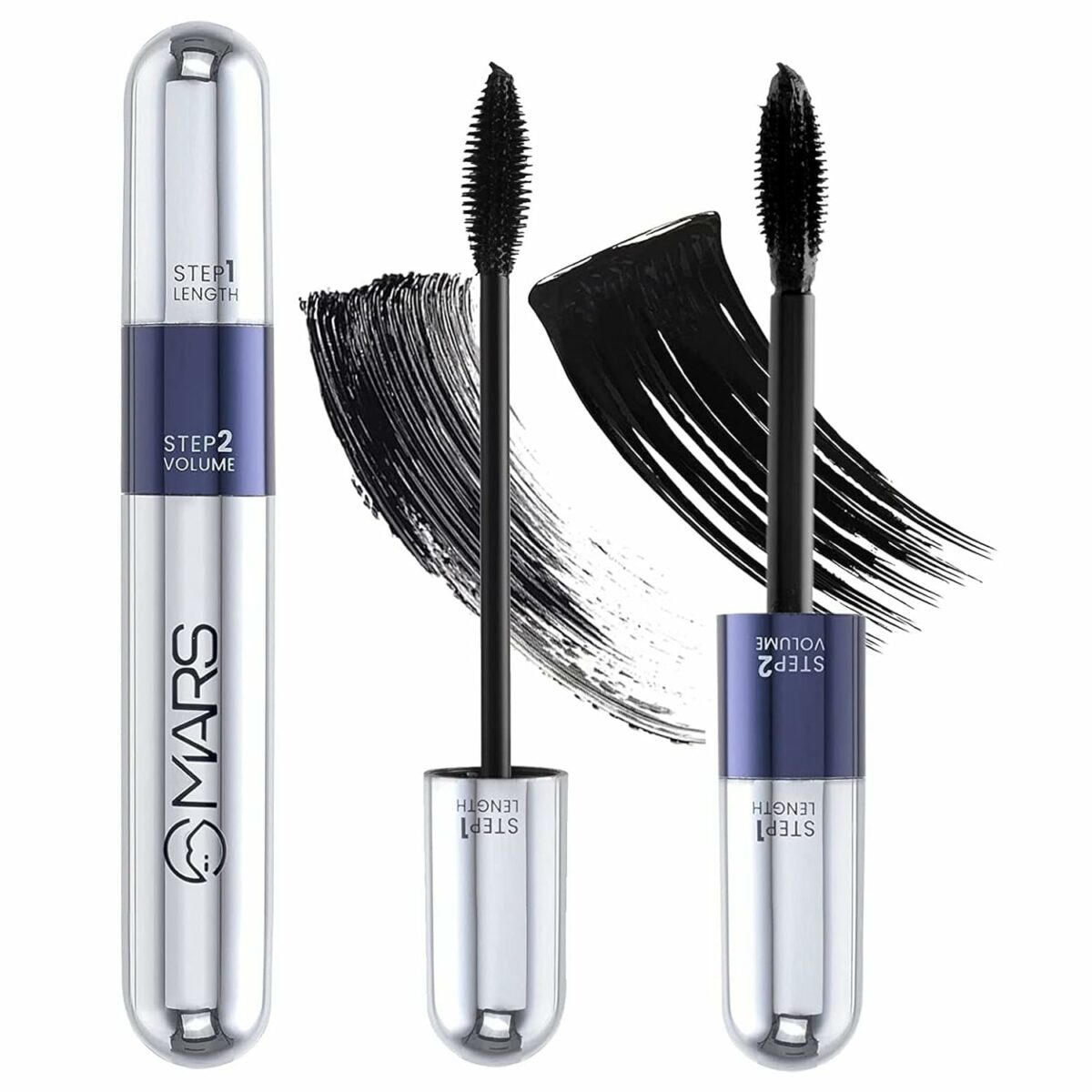 MARS Double Trouble Volumizing and Lengthening Mascara | 2-in-1 Mascara for Women | Long Lasting (15 ml) (Black)