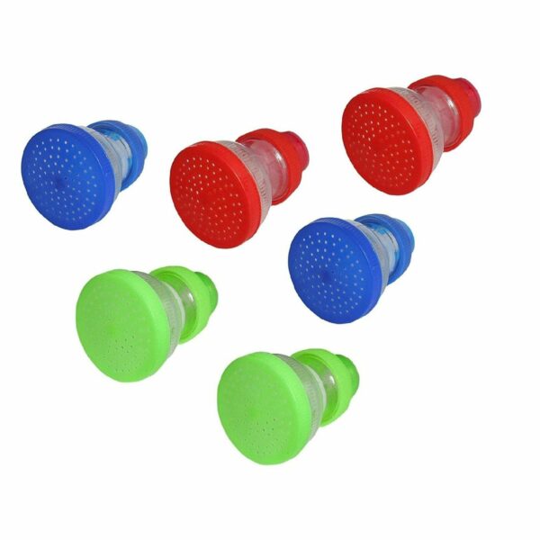 MHS Kitchen and Bathroom Tap Shower Sprinkler Plastic Shower Head Multi-Color (Pack of 6)