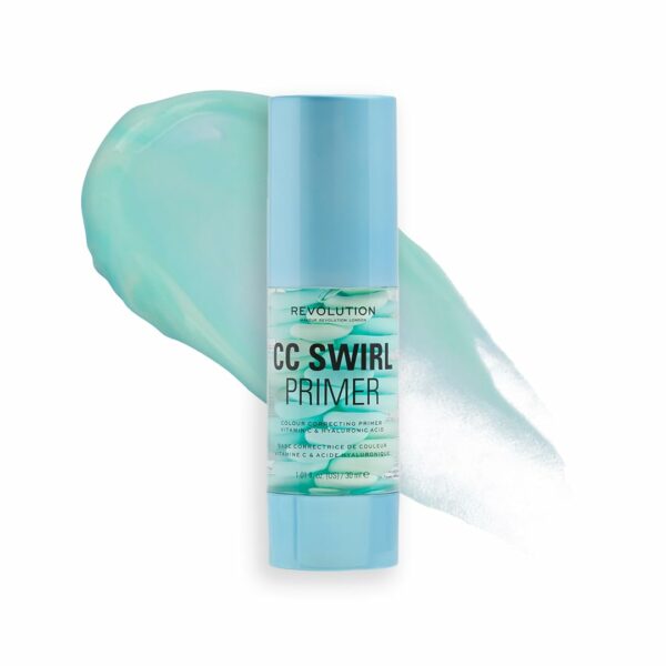 Makeup Revolution- CC Swirl Primer | The ultimate, multi-purpose primer |Counteracts redness & neutralises darkness |Gives you a gorgeous glow |Locks your makeup in place the whole day | 30ml