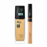 Maybelline New York Perfect Fit Me Flawless Matte Base Makeup Combo Conceal+Blend Duo Kit, Fit Me Foundation Powder 128 (30Ml)+Fit Me Concealer Shade 25 (6.8Ml)