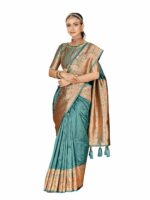 Mehrang Women's Pure Kanjivaram Silk Saree Banarasi Silk Wedding Sarees for Women with Blouse Piece…