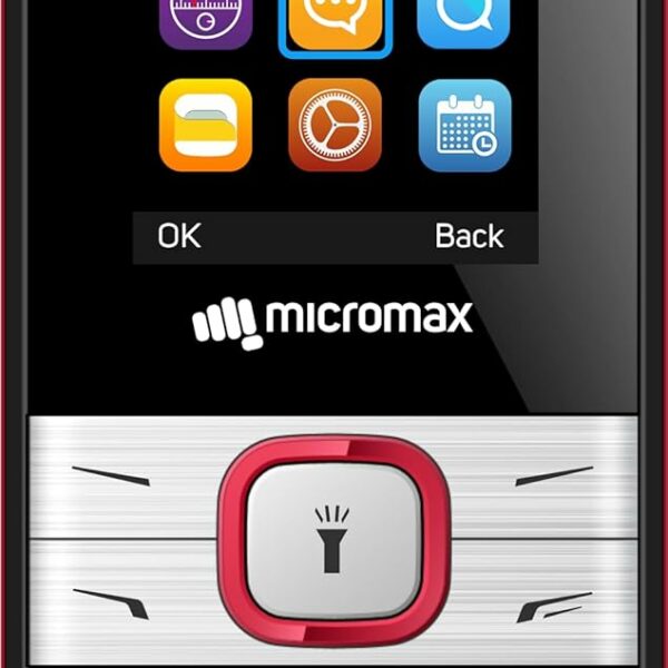 Micromax S116, Dual Sim Keypad with Long Lasting Battery & Dedicated Notification Ring, Wireless FM with Auto Call Recording | Black Red