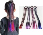 Miss Lirenn® Girl Hair Extension Accessories-Rubber Band Elastic Band Hairstyle Ponytail Braid Beauty Hair Band Twist Colorful Wig Braid Head Rope Girl Dress Beautification Hair Accessories (Multicolor - 4Pcs)