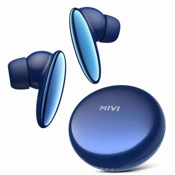 Mivi DuoPods A750 True Wireless Earbuds, 55+ Hrs Playtime, Multi Device Connectivity, AI-ENC for Call Clarity, Type C Fast Charging, Metallic Finish, IPX 4.0, Made in India