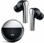 Mivi DuoPods i5 True Wireless Earbuds, High-end Metallic Finish, 13mm Rich Bass Drivers, 50 Hrs, Low Latency, Type C Fast Charging, IPX 4.0, AI-ENC, Made in India Earbud- Black