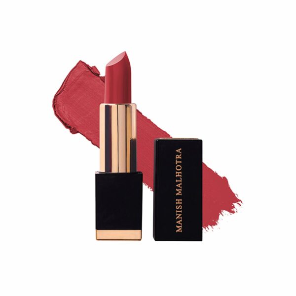 MyGlamm Manish Malhotra Hi-Shine Lipstick - Moroccan Red - 4gm | Rasberry Red Shade | Lightweight, Long-wear Lipsticks | UVB Protection, High Coverage, Cruelty Free |Glossy Finish