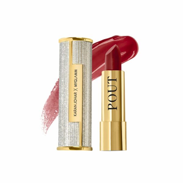 MyGlamm POUT by Karan Johar Tinted Plumping Lipstick | Glossy Lipstick for Women With Petal Glow Finish | Buildable Colour & Shine | Moisturising Formula | Perfect Pout (Dark Pink Shade) | 3.5g