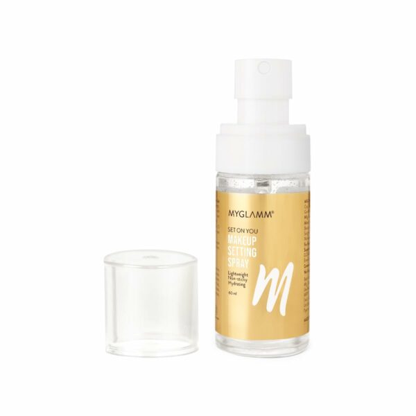 MyGlamm Set On You Setting Spray (60ml) | Long Lasting Makeup Fixer Spray for All Skin Types & Contains Hyaluronic Acid, Niacinamide & Aloe Extract