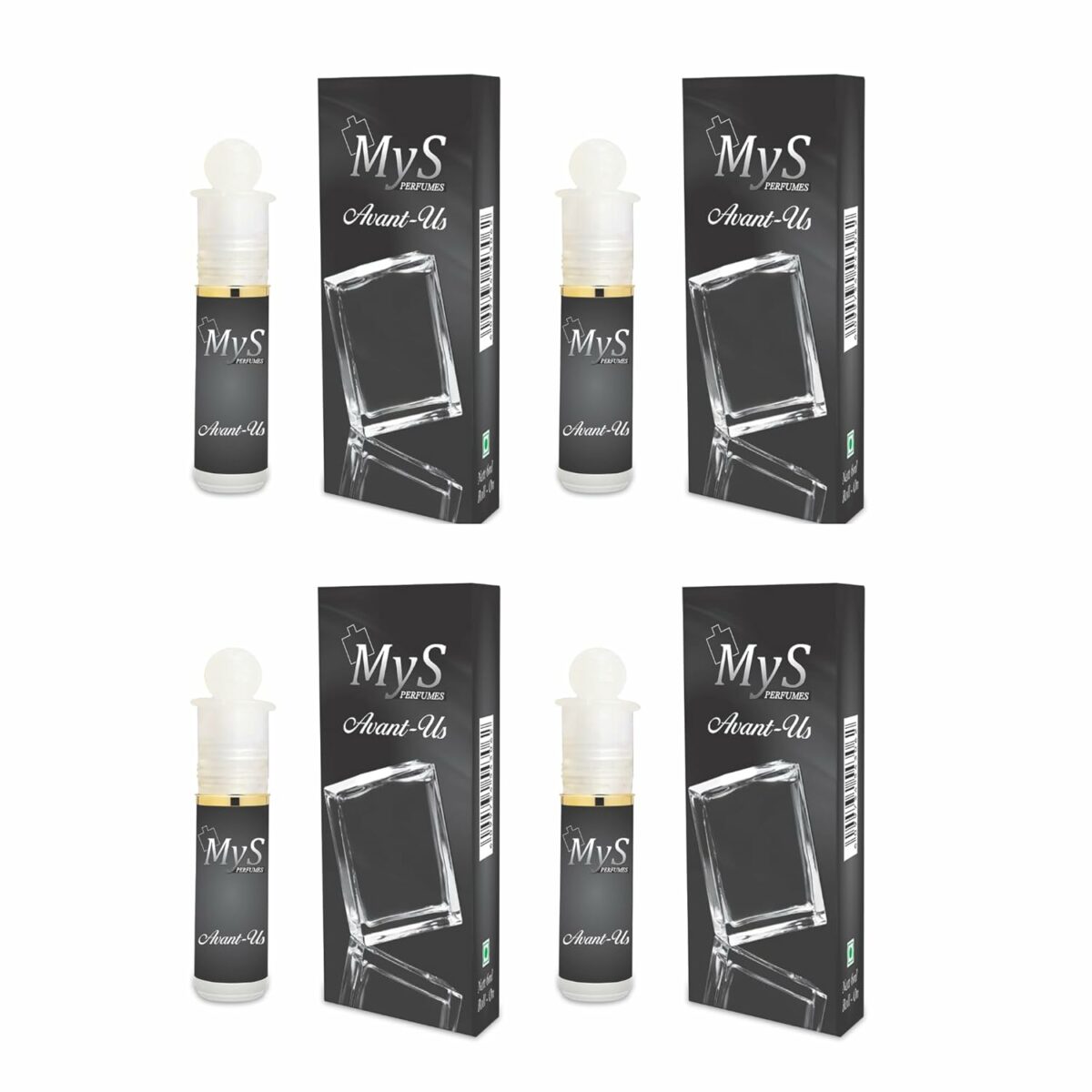 Mys Perfume AVANT-US Roll On Attar 6ml | Budget Series | Combo pack Set of 4| Long Lasting fragrance | Men & Women| Pocket Perfume Roll On |100% Free from Alcohol.