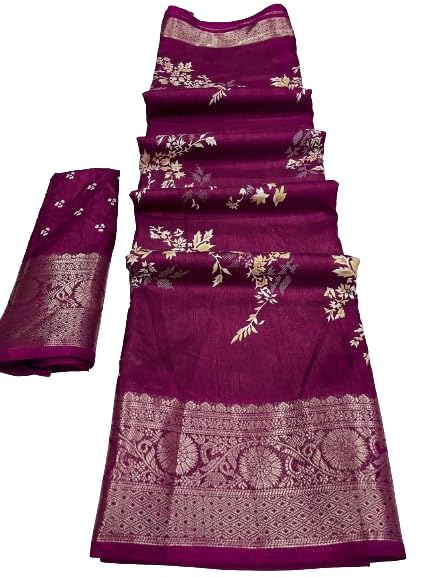 NIRAVE FASHION Dola Silk Banarasi saree Printed Warli print saree