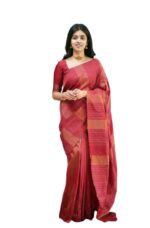 NIRLABH Women's Present Banarasi Soft Lichi Silk Saree Beautiful Jacquard Rich Pallu Design Work Zari With Blouse Piece Zari Border