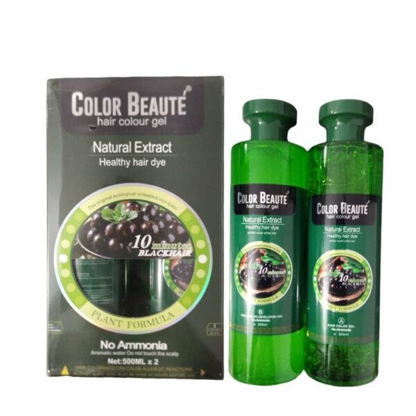 Natural Extract Plant Formula based Hair colour for Natural Black finish(Ammonia free)500ml-pack of 02