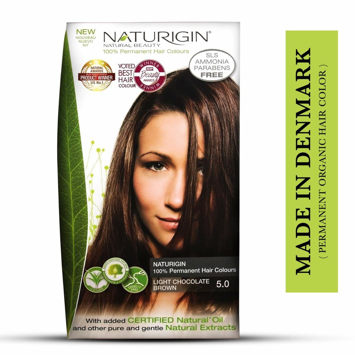 Naturigin Organic Beauty No Ammonia Permanent Hair Colour, Light Chocolate Brown 5.0, 200g