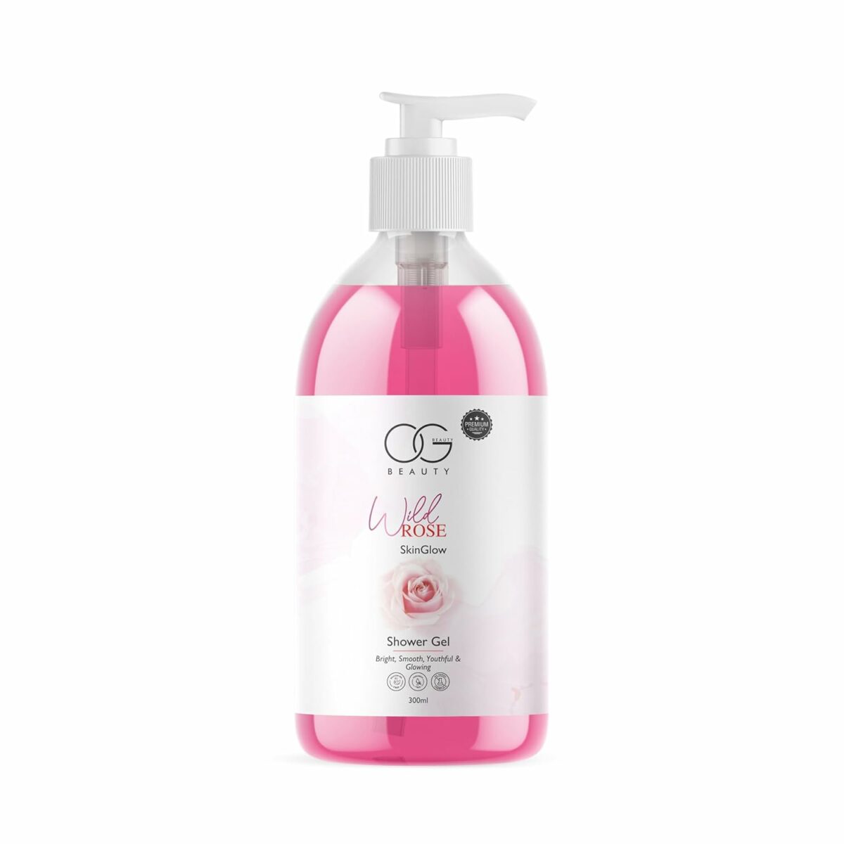 OG BEAUTY Wild Rose SkinGlow Shower Gel | Moisturizing and Refreshing Formula | For Smooth, Soft & Youthful skin | Suitable For All Skin Types | 300 M