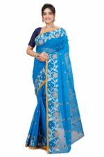 Oishani Saree Ghor Women's Traditional Bengal Tant Pure Cotton Starch Handloom Saree No Blouse Piece