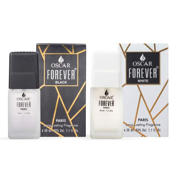 Oscar Forever Black & Forever White Unisex Eau De Parfum Perfume with Long Lasting Frangrance, Pack of 2, 30ml each