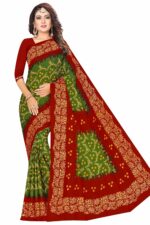 PURE COTTON BANDHNI PRINTED SAREE WITHOUT BLOUSE