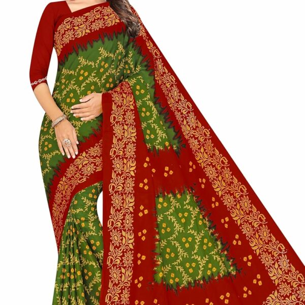 PURE COTTON BANDHNI PRINTED SAREE WITHOUT BLOUSE