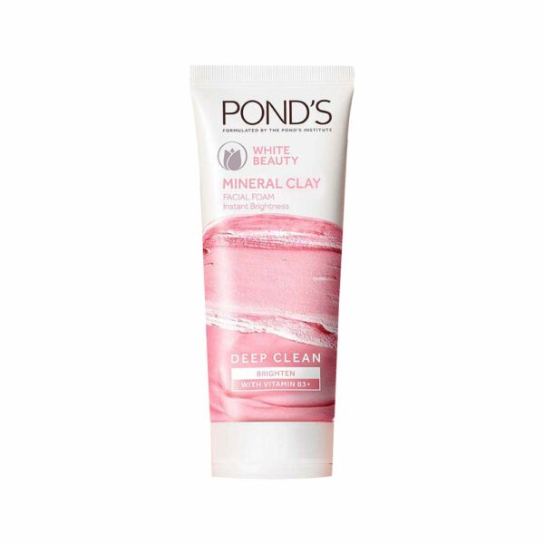 Pond's White Beauty Mineral Clay Instant Brightness Face wash Foam 90g