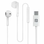 Portronics Conch Theta C in Ear Type C Wired Earphones with in Line HD Mic, Powerful Audio, 14.2mm Driver, Unique Earbuds Design, TPE Anti Tangle Wire, in line Controls, Wide Compatibility(White)