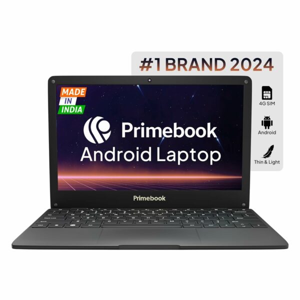 Primebook S 4G, 2024(New, WiFi+4G) Android Based MediaTek MT8788 - (PrimeOS) 4G SIM Slot, Thin and Light Laptop (11.6 Inch, 1.065 Kg, Type C, USB, HDMI, MicroSD) (4GB/128GB eMMC Storage, Black)