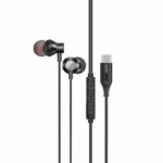 Promate Silken-C USB-C™ Earbuds, Premium Comfort-Fit Type-C™ in-Ear Earphones with in-Built Microphone, Anti-Tangle Cable, Hands-Free Calling and Button Controls for USB Type-C™ Enabled Devices.Black