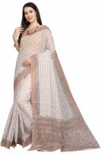 RANI SAAHIBA Women's Pure Cotton Printed Saree Without Blouse Piece