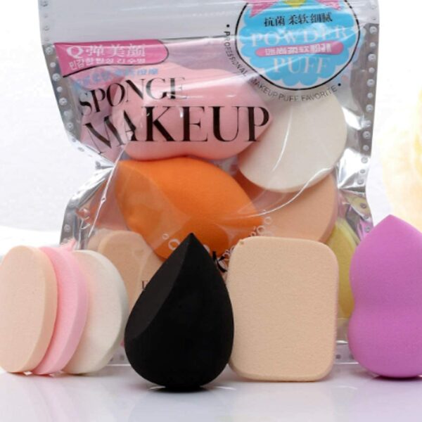 RIXTEC (pack 2) 6-in-1 Professional Beauty Blender Sponge for Face Makeup with Cotton Pad Foundation Beauty Blender, Powder Buff, and Cosmetic Puff Perfect for Women's & Girls Cosmetic Makeup | Beauty Blender Sponge set is for all Skin Types - Soft, Latex-Free, Reusable & washable (Multi-color)