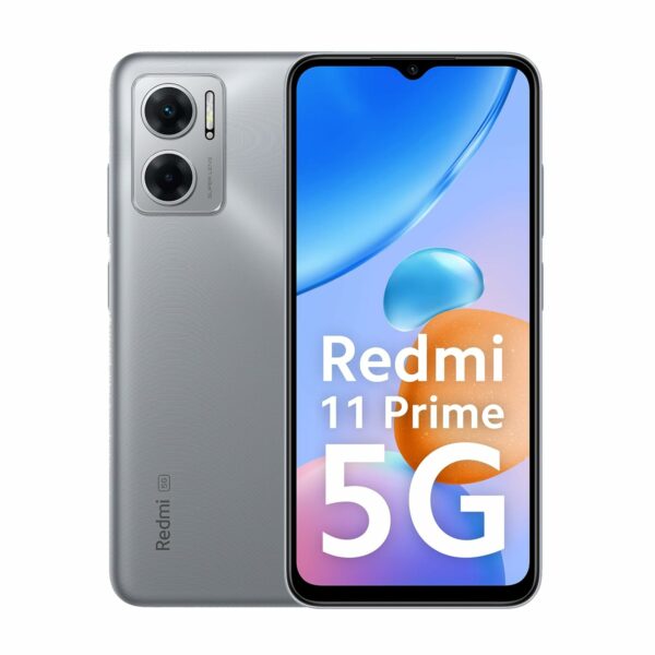 (Refurbished) Redmi 11 Prime 5G (Chrome Silver, 4GB RAM 64GB ROM) | Prime Design | MTK Dimensity 700 | 50 MP Dual Cam | 5000mAh | 7 Band 5G