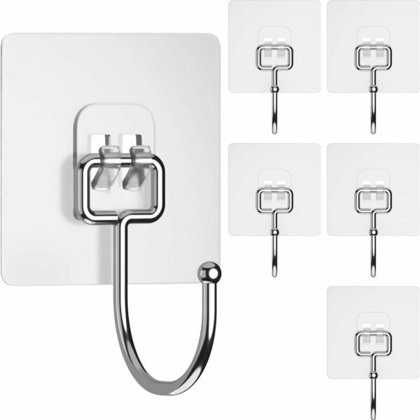 Rylan Wall Hooks for Hanging Strong, 10 Pack Adhesive Hooks for Wall Heavy Duty, Wall hangings, Kitchen Accessories Items. (10 Pack)