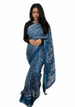 SANWARIYA SILKS Women's Printed Dola Silk Saree With Unstiched Blouse