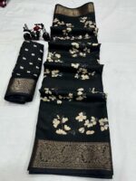 SATIKA VASTRAM Tussar Silk Saree Extraordinary Digital Floral Print Zari Woven Border Designer Pallu and Running Blouse Piece