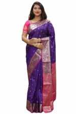 SGF11 Women's Kanjivaram Pure Soft Silk Handloom Saree For Women Pure Golden Zari With Blouse Piece