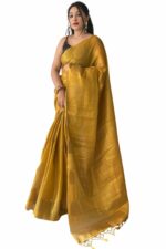 SGF11- Women's Kanjivaram Pure Tissue Silk Saree Golden Zari With Blouse Piece