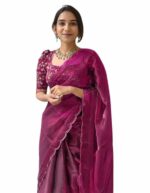 SGF11 Women's Pure Tissue Teby Silk Sarees With Blouse Piece