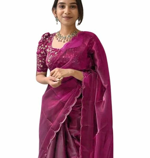 SGF11 Women's Pure Tissue Teby Silk Sarees With Blouse Piece