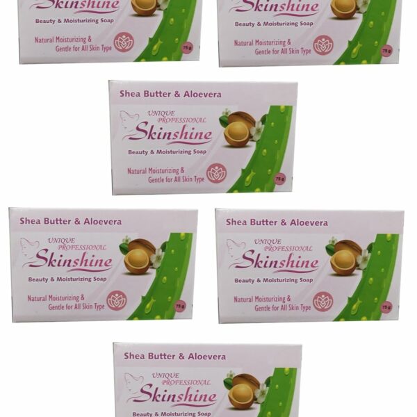 SHEA BUTTER & ALOEVERA BEAUTY & MOISTURIZING SOAP NATURAL MOISTURIZING & GENTLE FOR ALL SKIN TYPE 75 GR PACK OF 6